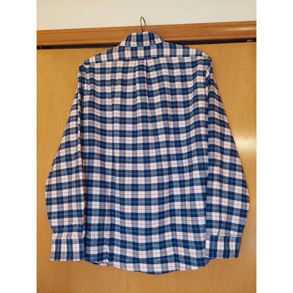 NEW! Brooks Brothers Mens Regent  Blue/White Cotton Flannel Plaid  Large $128 - Picture 7 of 7